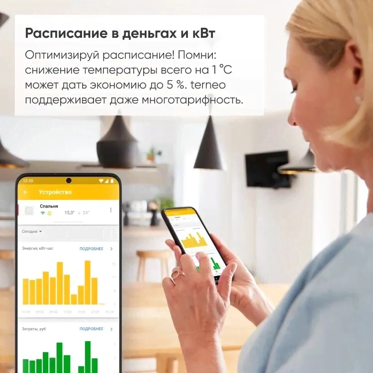 Терморегулятор Terneo AX Слоновая кость-4